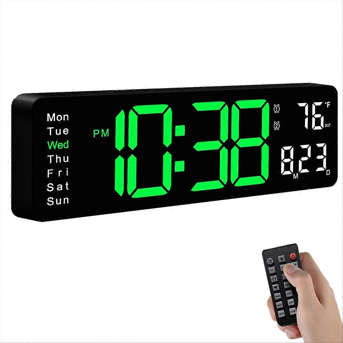 Digital Wall Clock, Large Display Digital Clock with Remote Control,