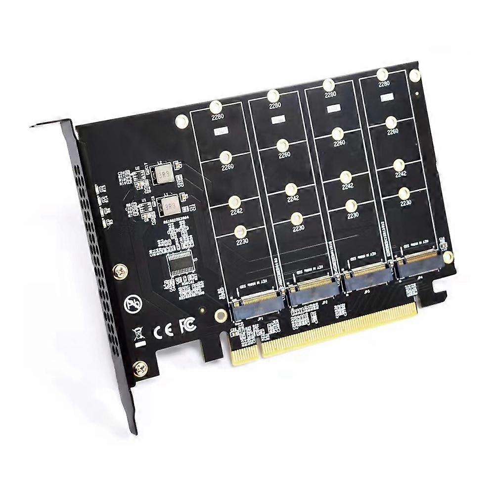 M.2 NVME to PCIe X16 Adapter Converter Card 4 Port NVME Expansion Card for 2230 2242 2260 2280 SSD