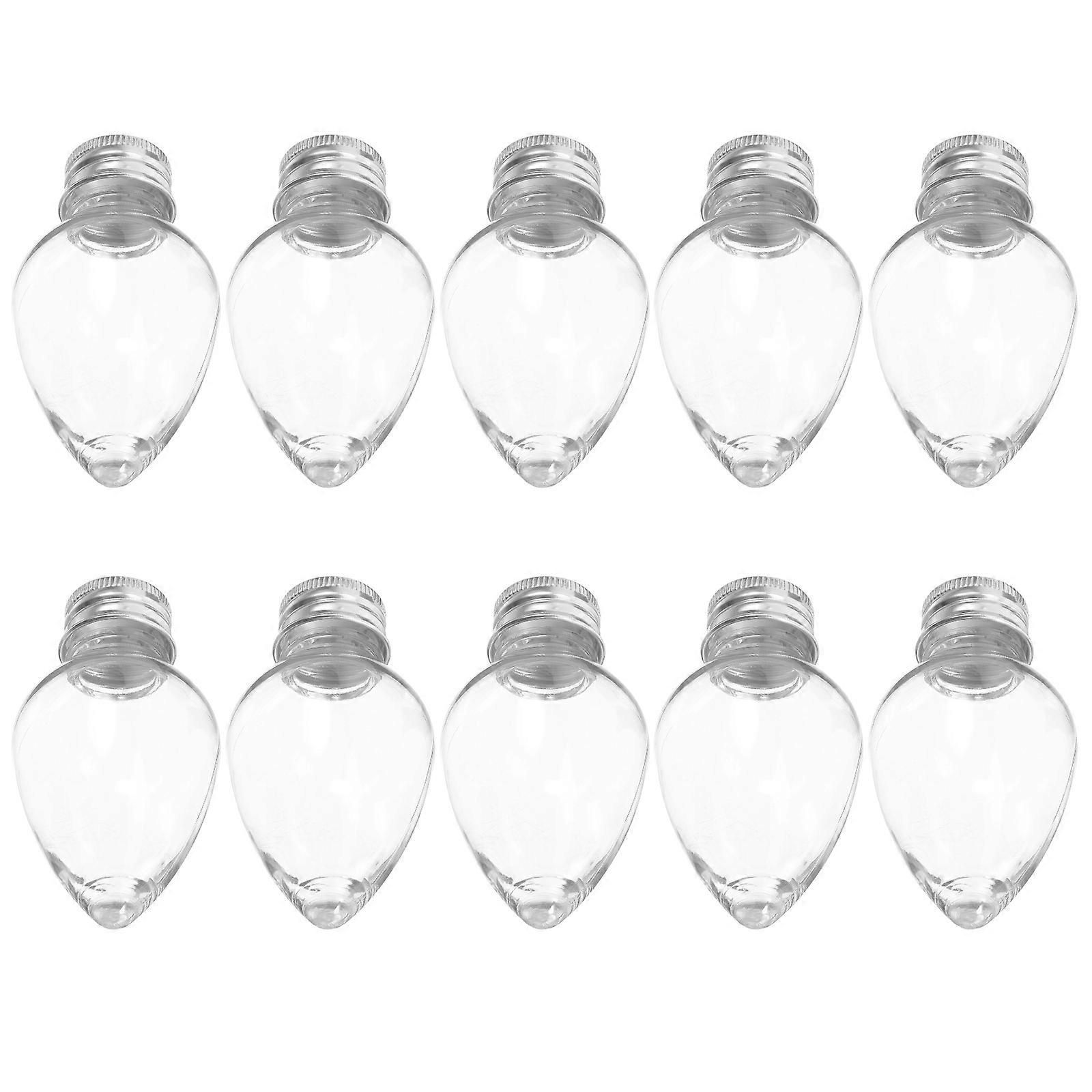 10pcs Christmas Juice Bottles with Lid Christmas Candy Jar Empty Reusable Water Bottles
