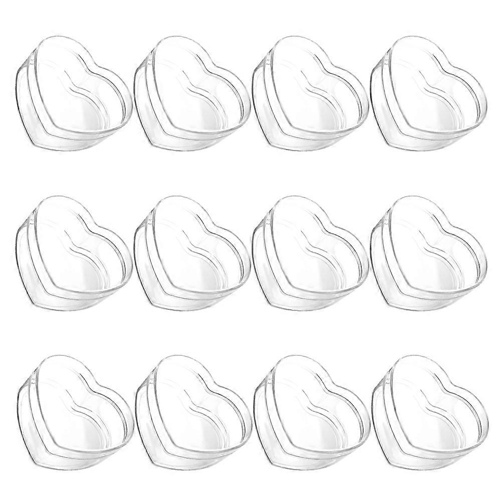 Transparent Acrylic Heart Shape Box for Storage 12Pcs Heart-Shaped Candy Boxes