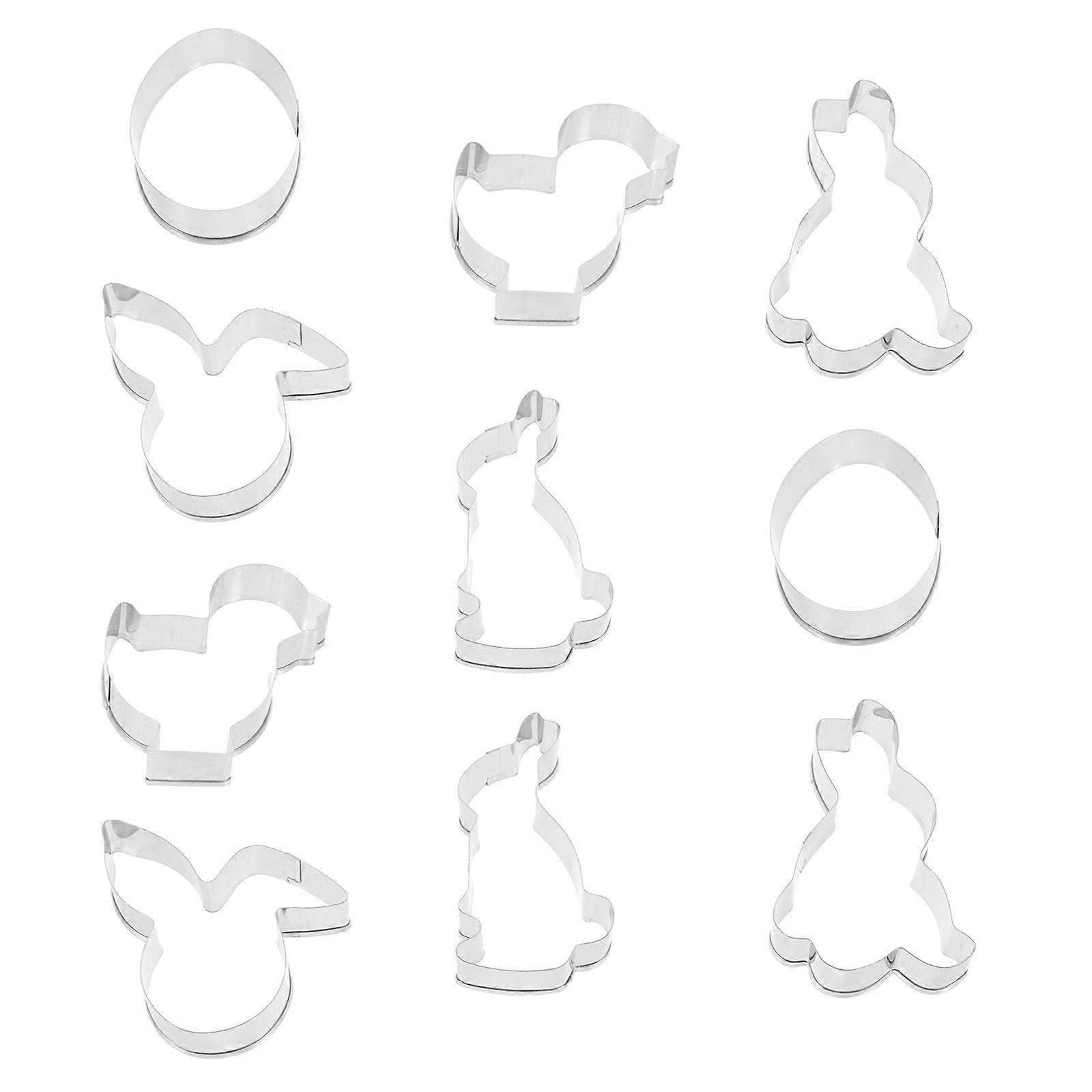 30Pcs Silver Easter Cookie Cutter for Decoration Egg Bunny Chick Molds