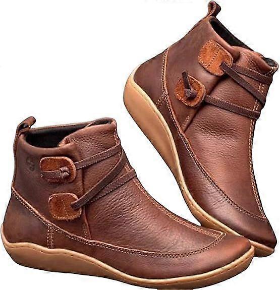 Womens Leather Waterproof Slip On Boots