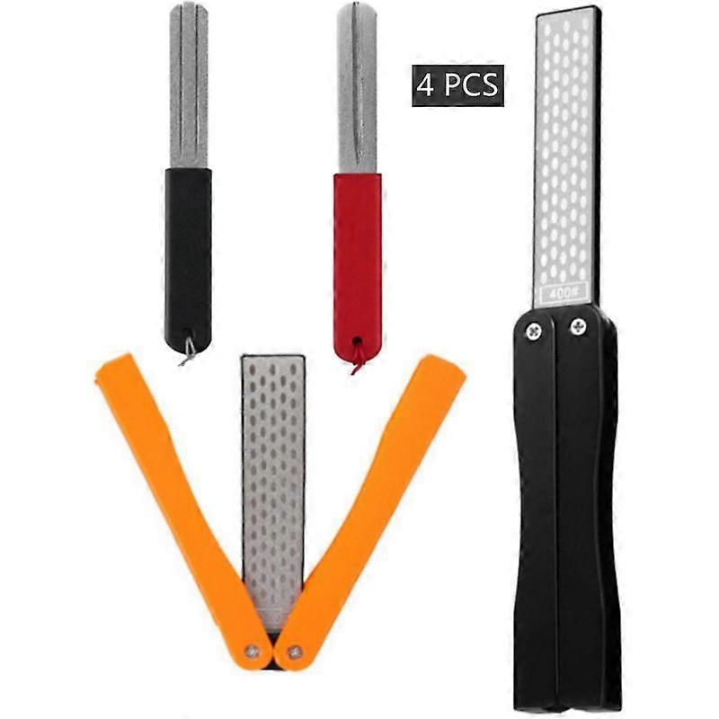 2 count 400/600 Grit Portable Handheld Double Sided Sharpener Pocket   Sharpening Stone for Kitchen, Garden, Outdoor tools Fine/Coarse Grind