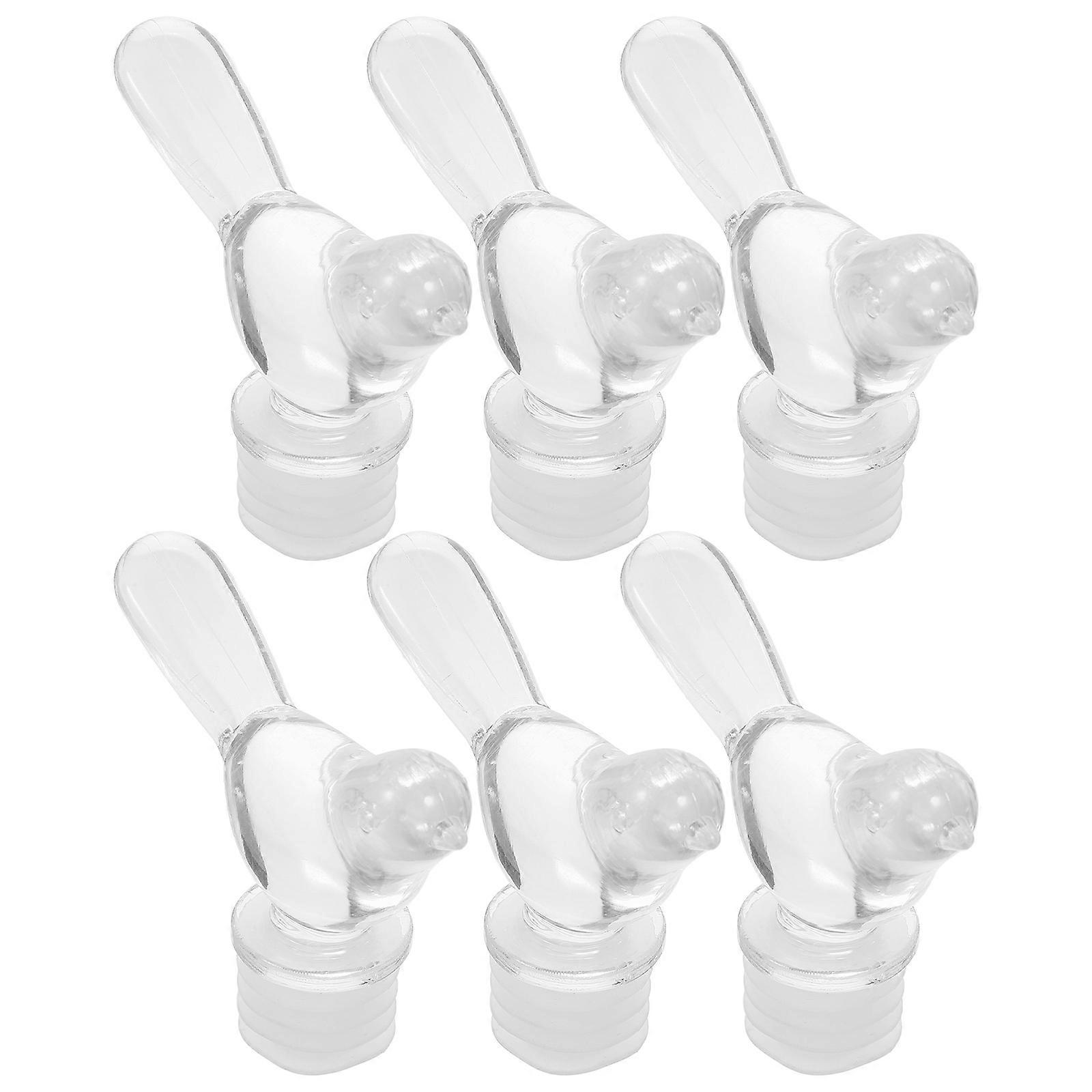 Saver Acrylic Stoppers for Bottles 6Pcs Transparent