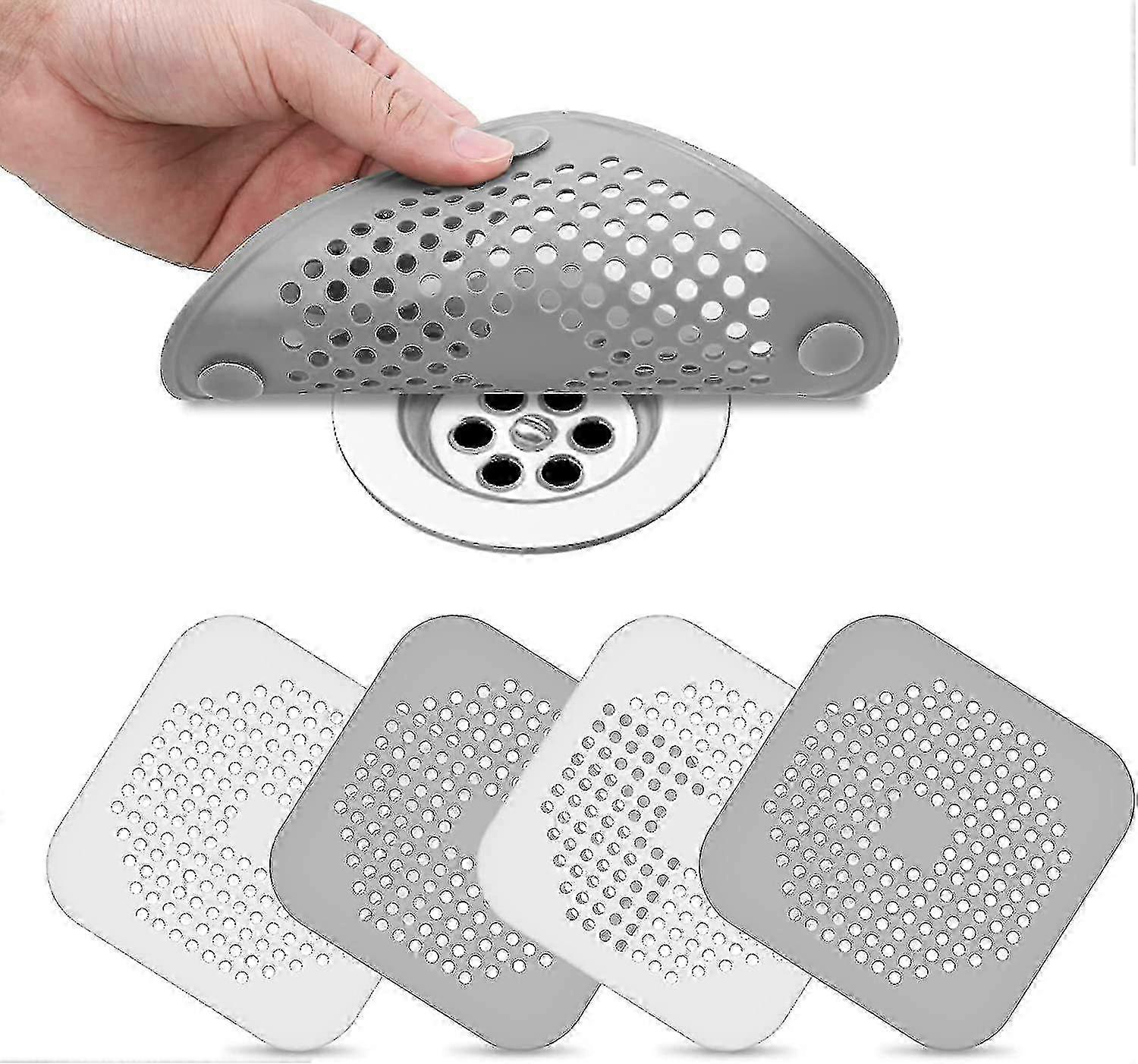 4-Piece Silicone Drain Cover Set for Kitchen and Bathroom Sinks