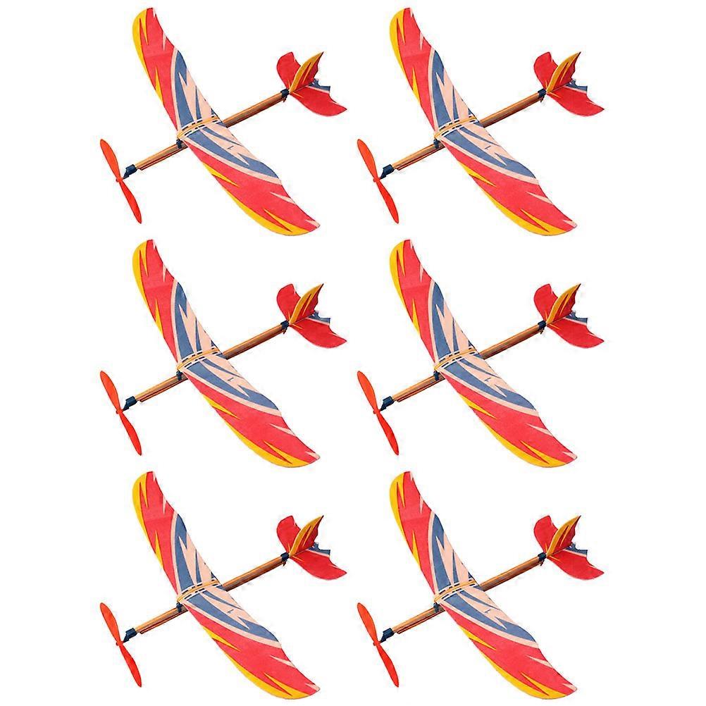 Kids Educational Plaything DIY Glider Planes Flying Toy 6Pcs Pack