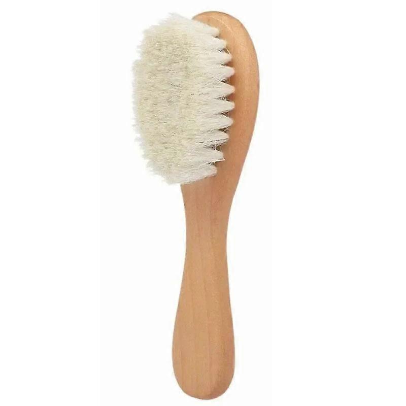 Brosse en bois de h��tre pour b��b��, peigne en laine douce pour nouveau-n��, masseur de t��te, douche de nettoyage pour b��b��, brosse �� cheveux P