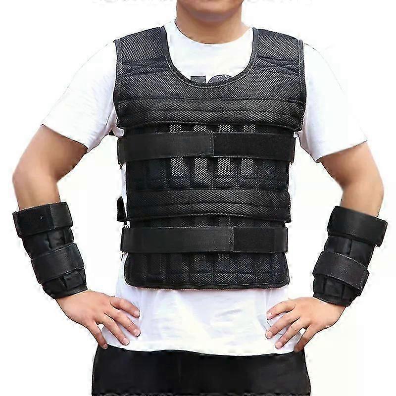 20kg Loading Weighted Vest Adjustable Loading Weight Jacket Boxing Running Sling Weight Training Workout Fitness Exercise Vest