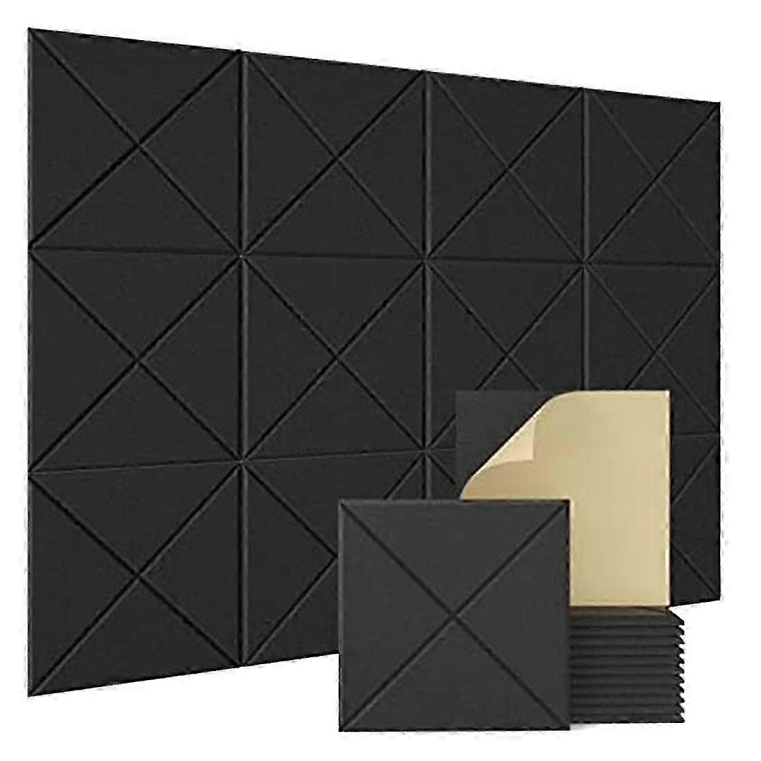 Studio Acoustic Panels Self Adhesive 12 Pack for Wall Sound Proofing