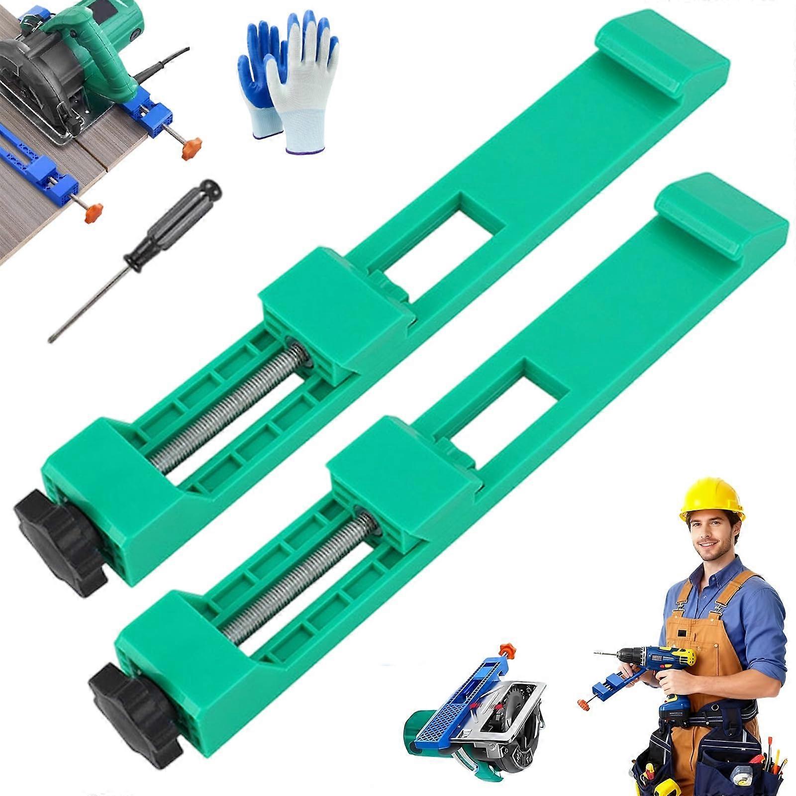 Adjustable Circular Saw Guide with Precision Cutting Rail and Bidirectional Clamp for Woodworking