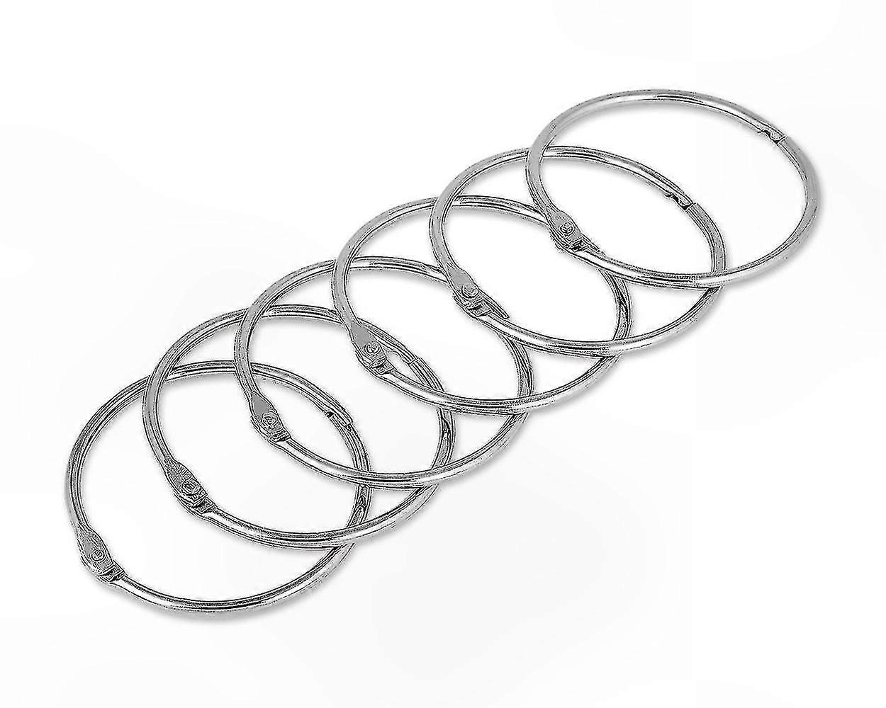 50 Pack Round Metal Rings for Book Binding, Loose Leaf, Keychains - 35mm Diameter