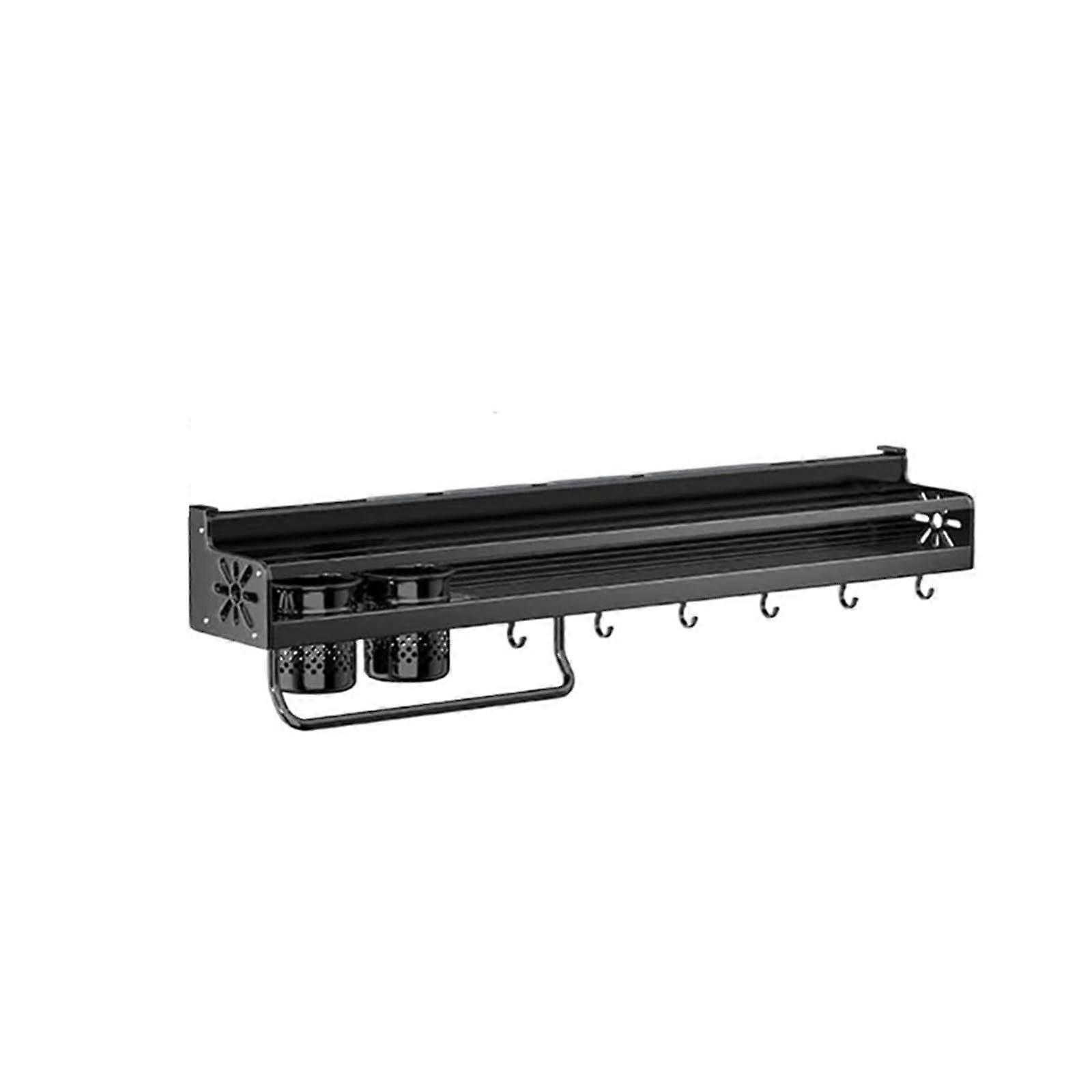 Wall Mounted Kitchen Organizer Shelf with Spice Rack and Knife Holder, Space Saving 50CM