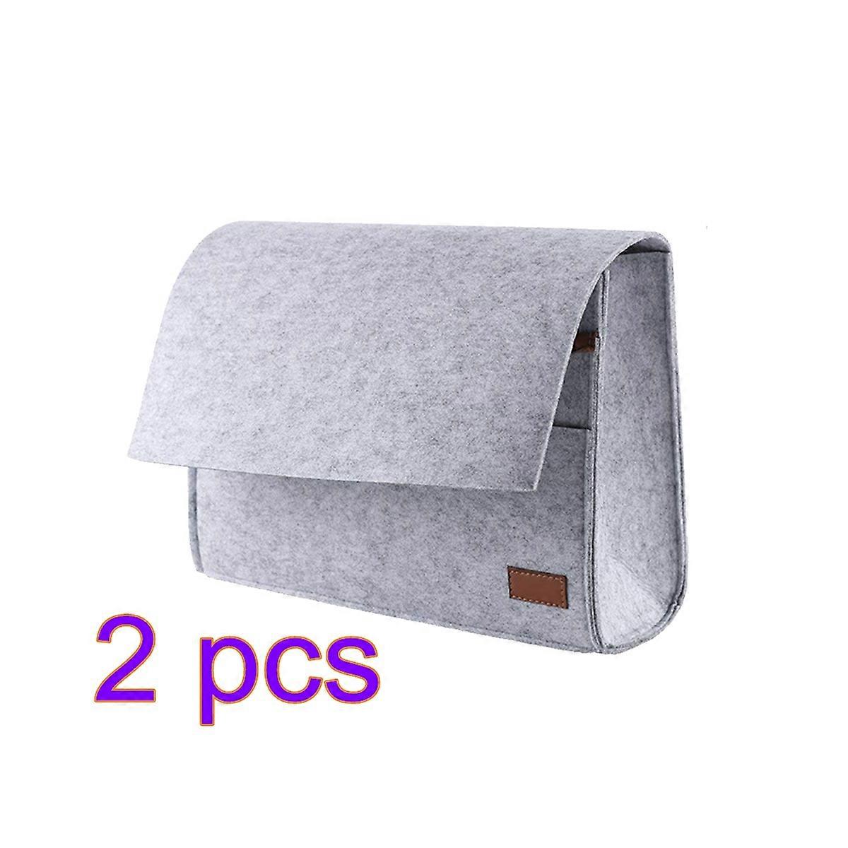 Bedside Bag Felt Organizer for Daily Use 2Pcs Grey