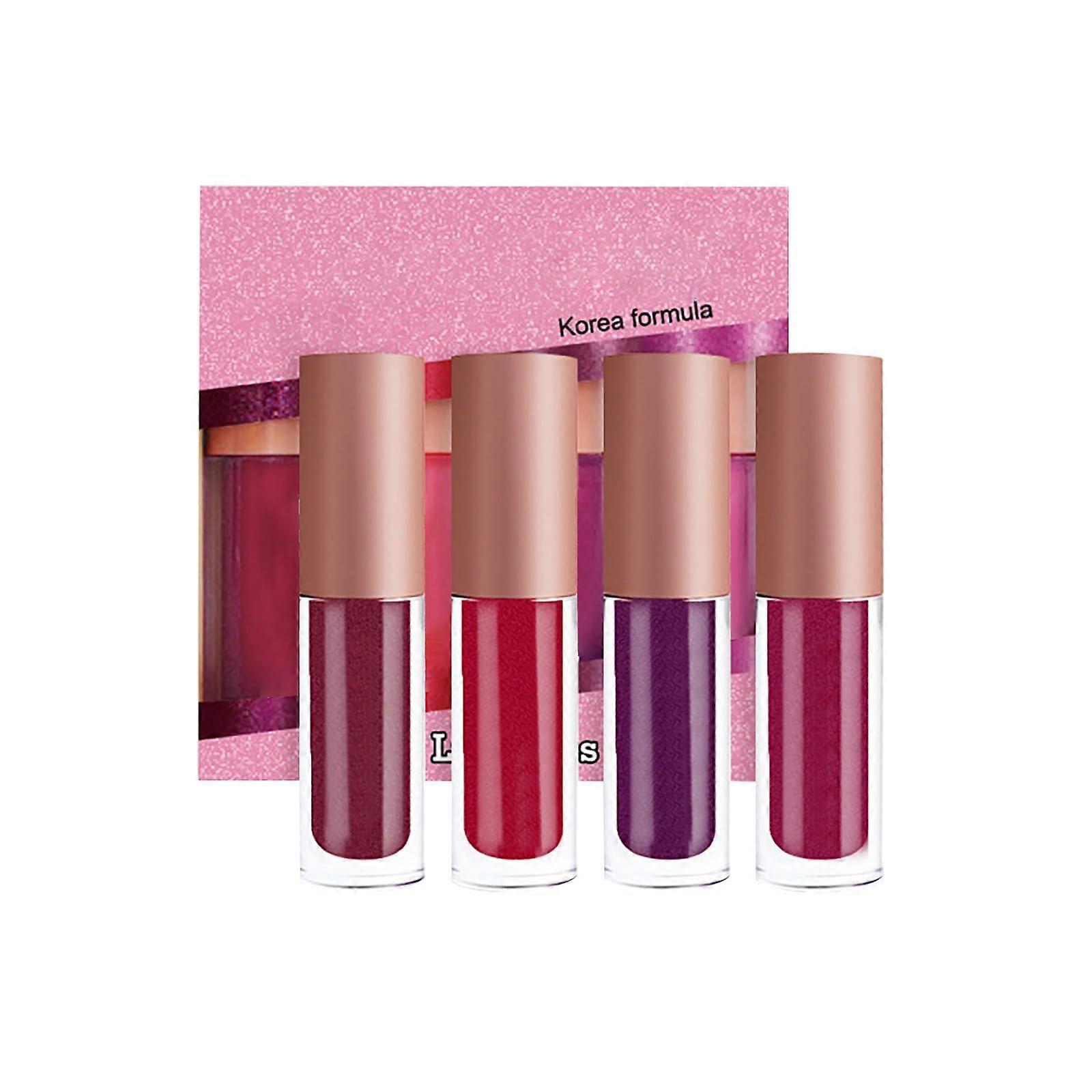 Lip Gloss Set with Matte Lipstick, LongLasting Color, Plumping Effect, MultiColor Gift Set