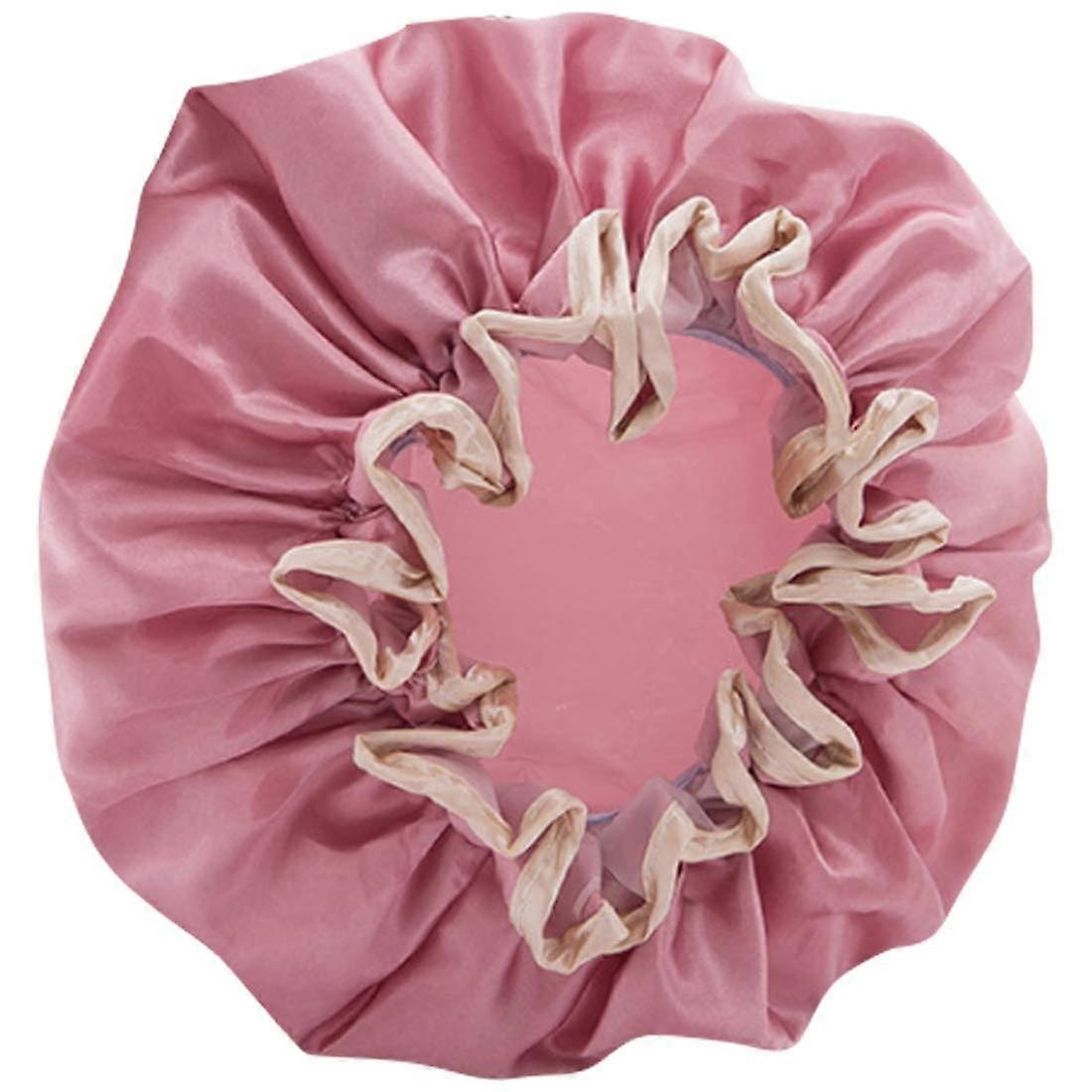 Waterproof Shower Cap for Long Hair, Reusable Double Layer Bath Cap with Comfortable Fit