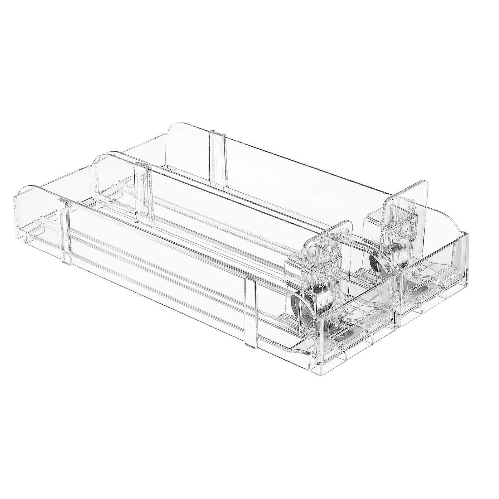 Auto Push Rack for Storage with 2Pcs Transparent Acrylic Display