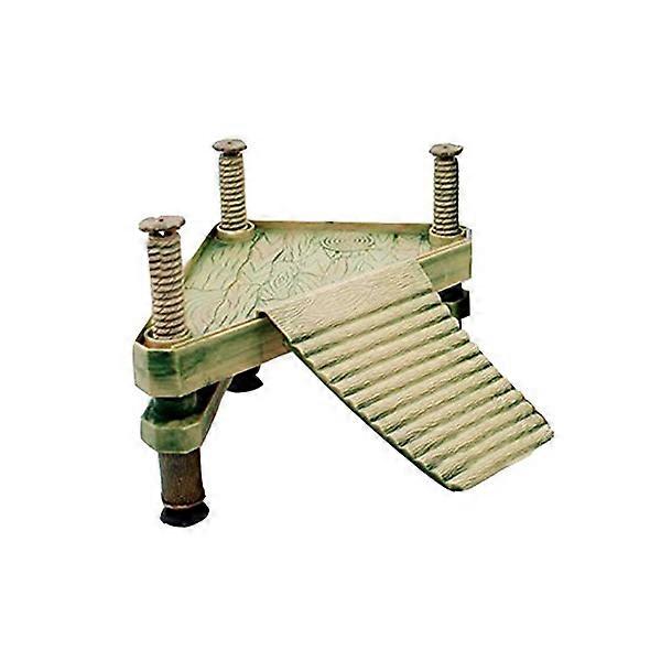 Reptile Platform Triangular Floating Turtle Dock for Fish Tank Olive Green