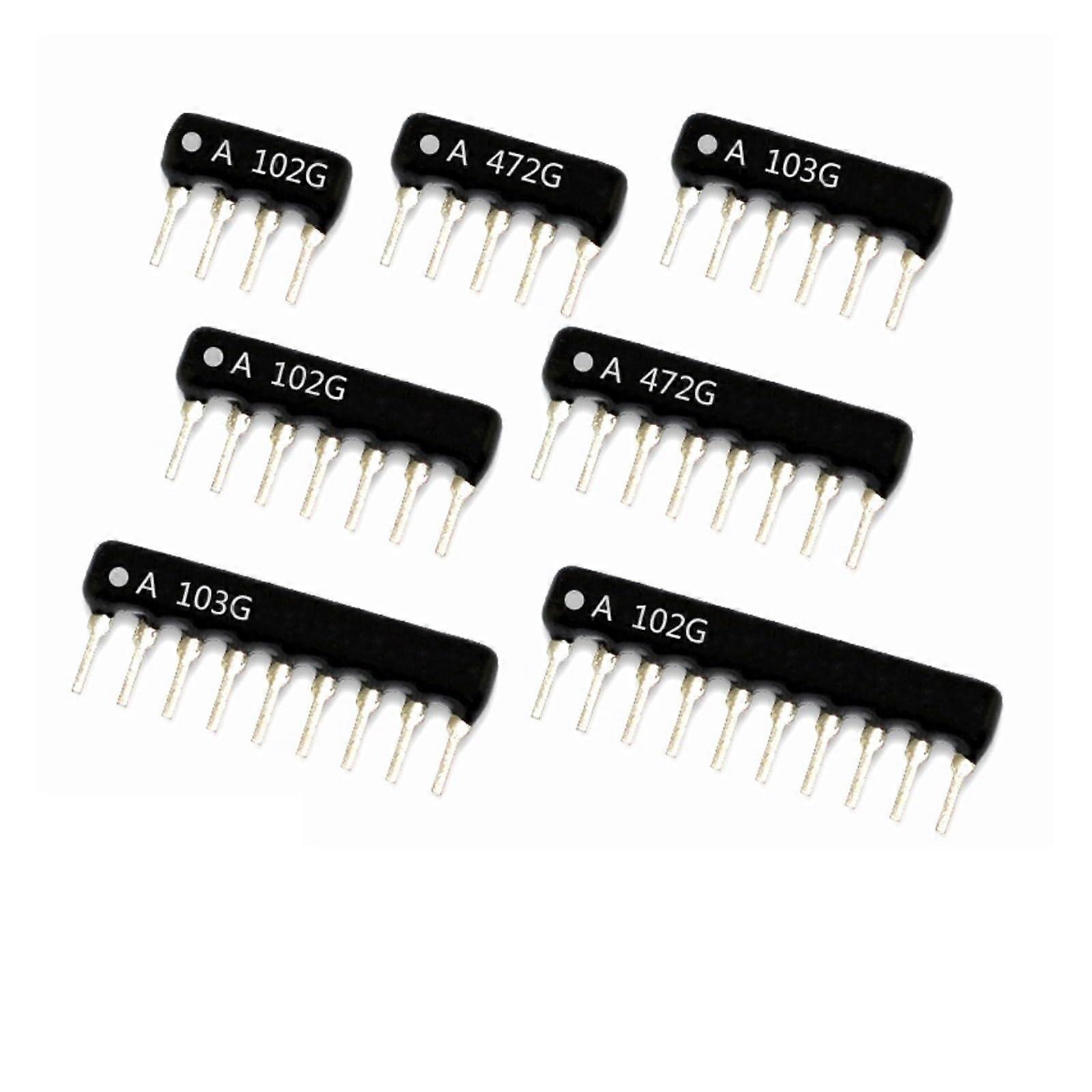 10pcs 7 Pin Resistor Array 2.54mm Pitch Mixed Value 1K22K A7P Series SIP Network Resistor