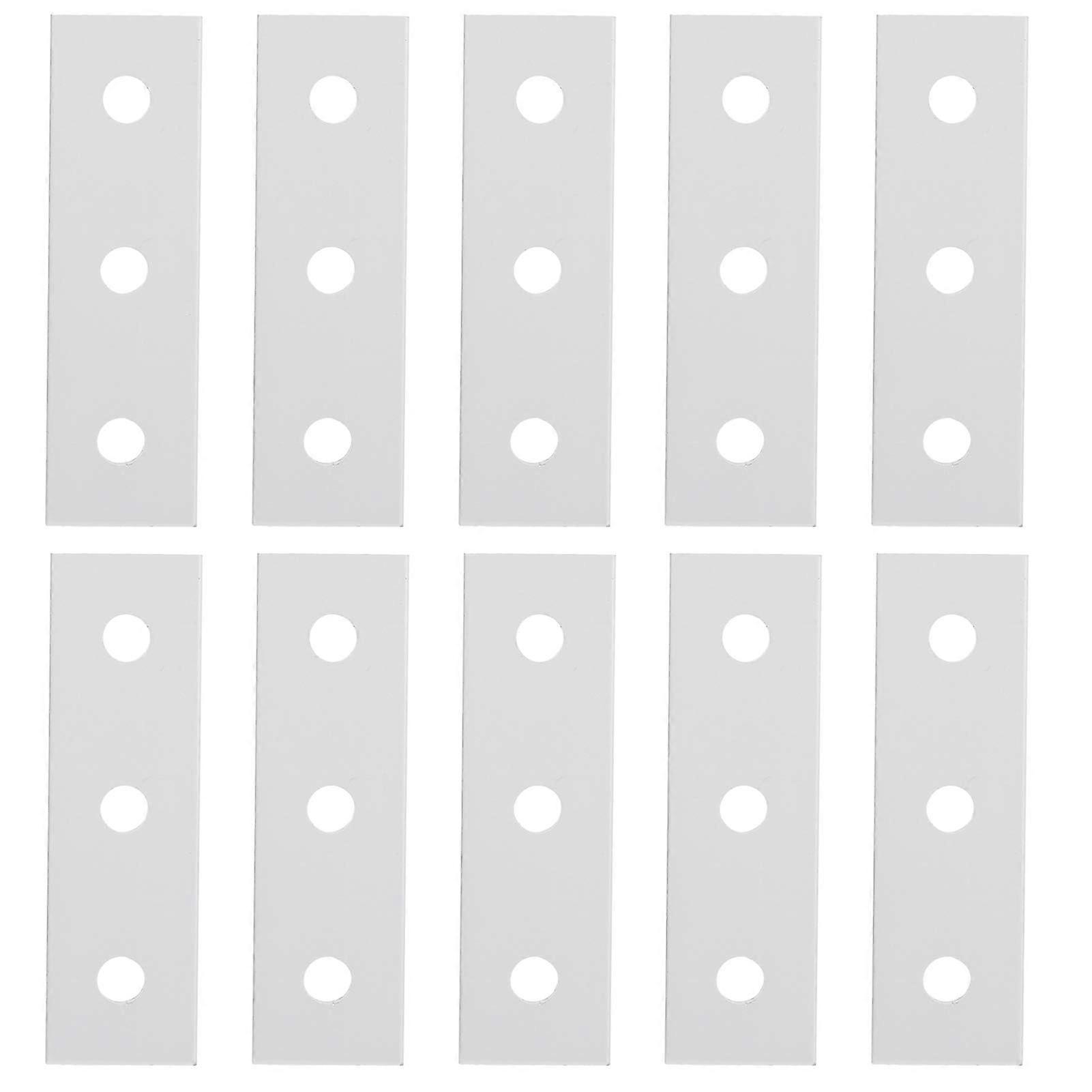 Aluminum Joining Plate 10 Pack, 3 Hole Flat Mending Plates for Durable Straight Connection