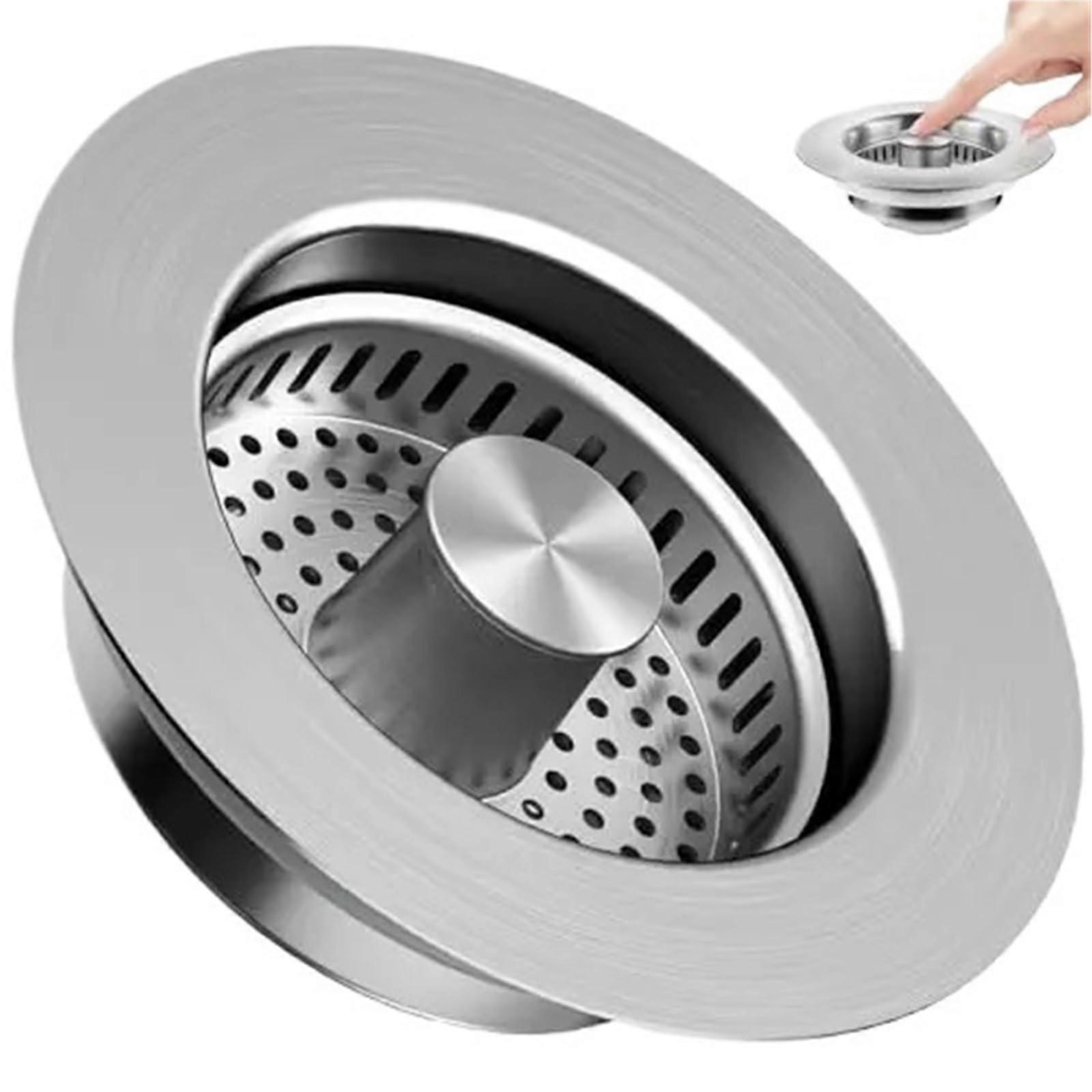 Stainless Steel Sink Strainer and Stopper AntiClogging Design for Easy Kitchen Drain Cleaning