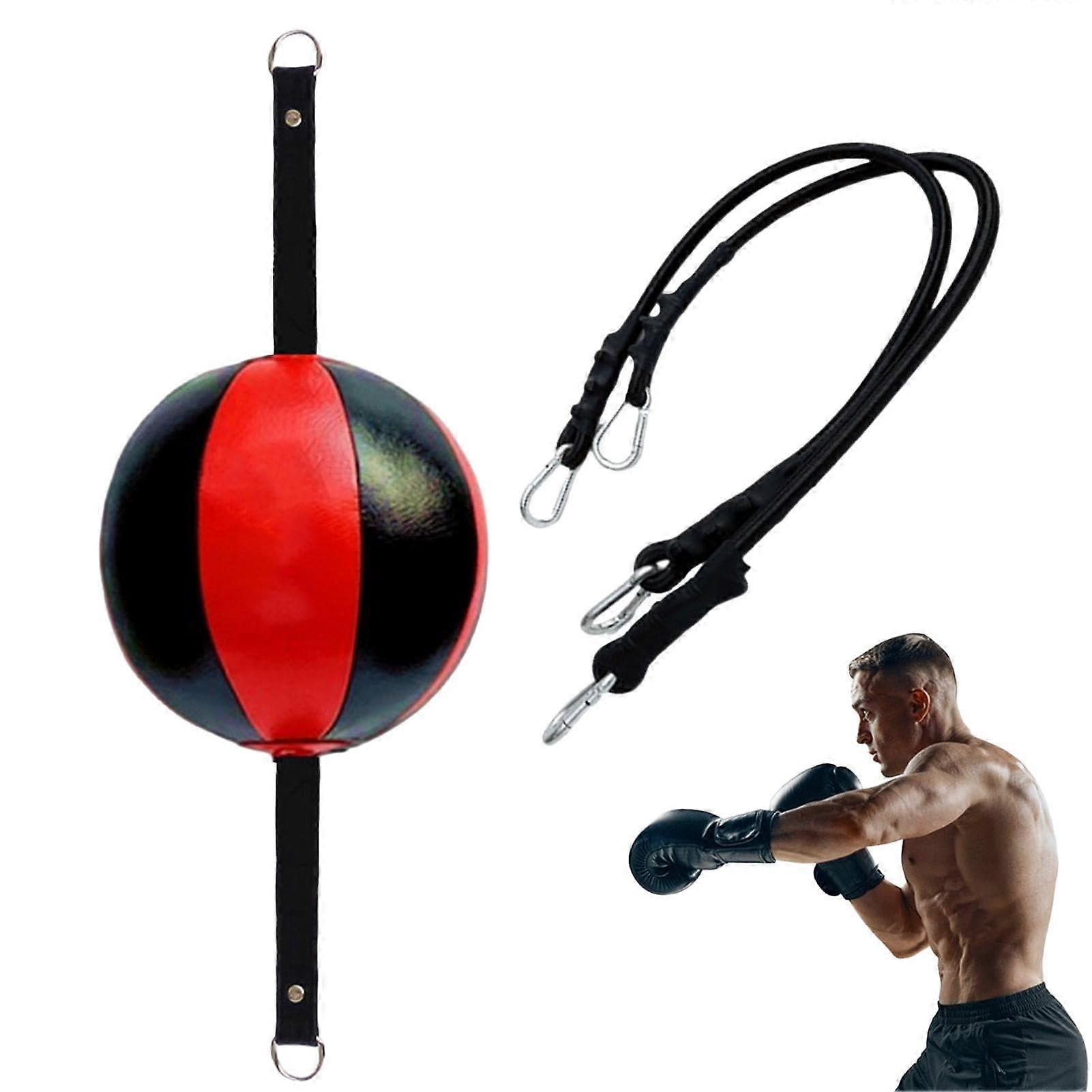 Double End Speed Bag PU Leather Boxing Reflex Ball Adjustable for Hand Eye Coordination Training