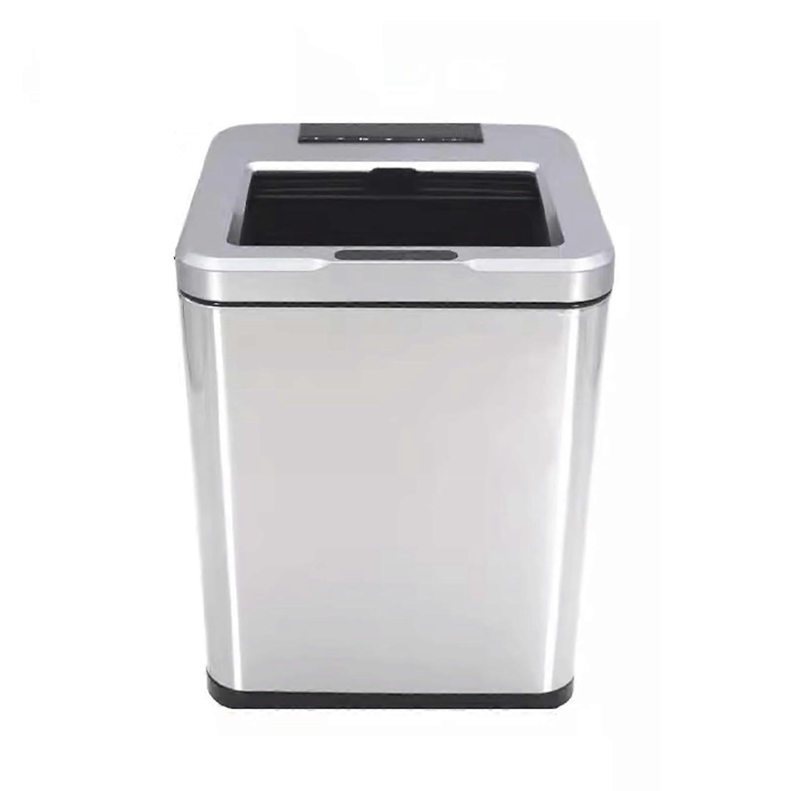 Smart Sensor Trash Can with Wood Grain Design and Kick Motion Detection for Indoor Use