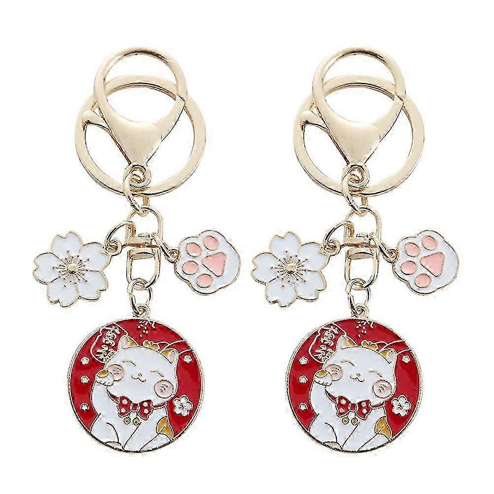 2pcs Aesthetic Cute Keychain Bag Keyring Hanging Charm for Backpack