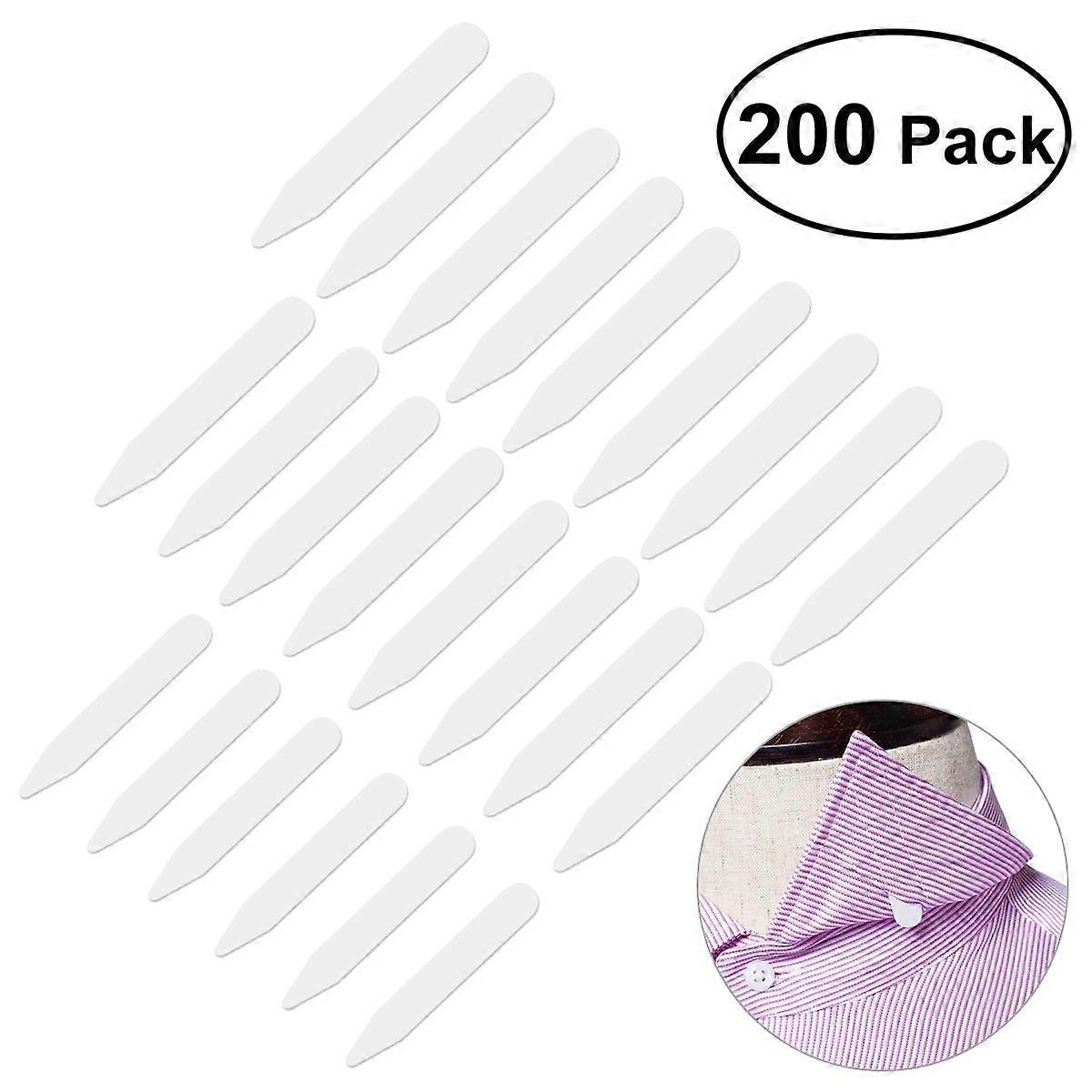 TINKSKY 200pcs Plastic White Collar Stays Bones Stiffeners in 3 Sizes