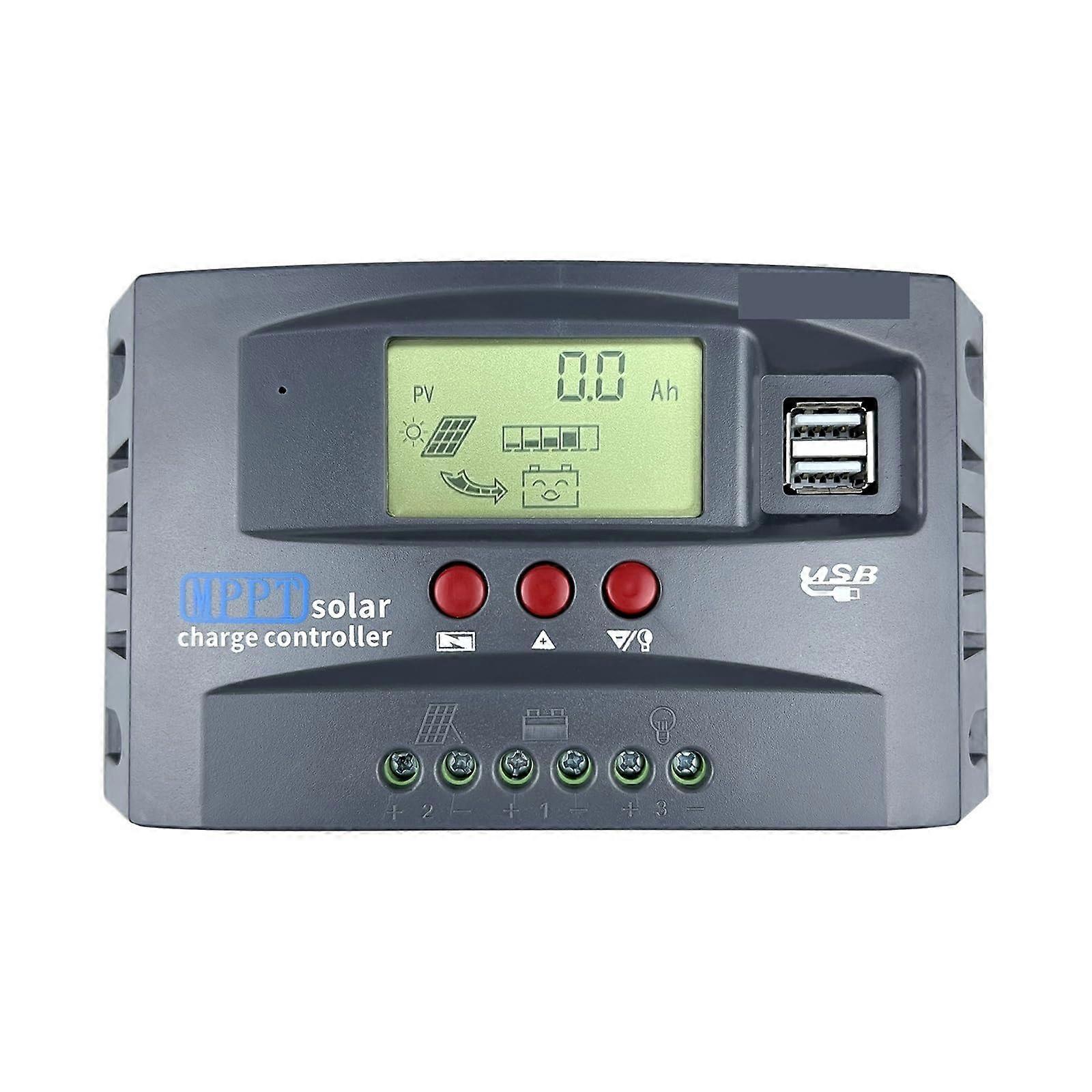 MPPT Solar Charge Controller 30A 12V 24V with LCD Display and Auto Voltage Detection for RV Boat