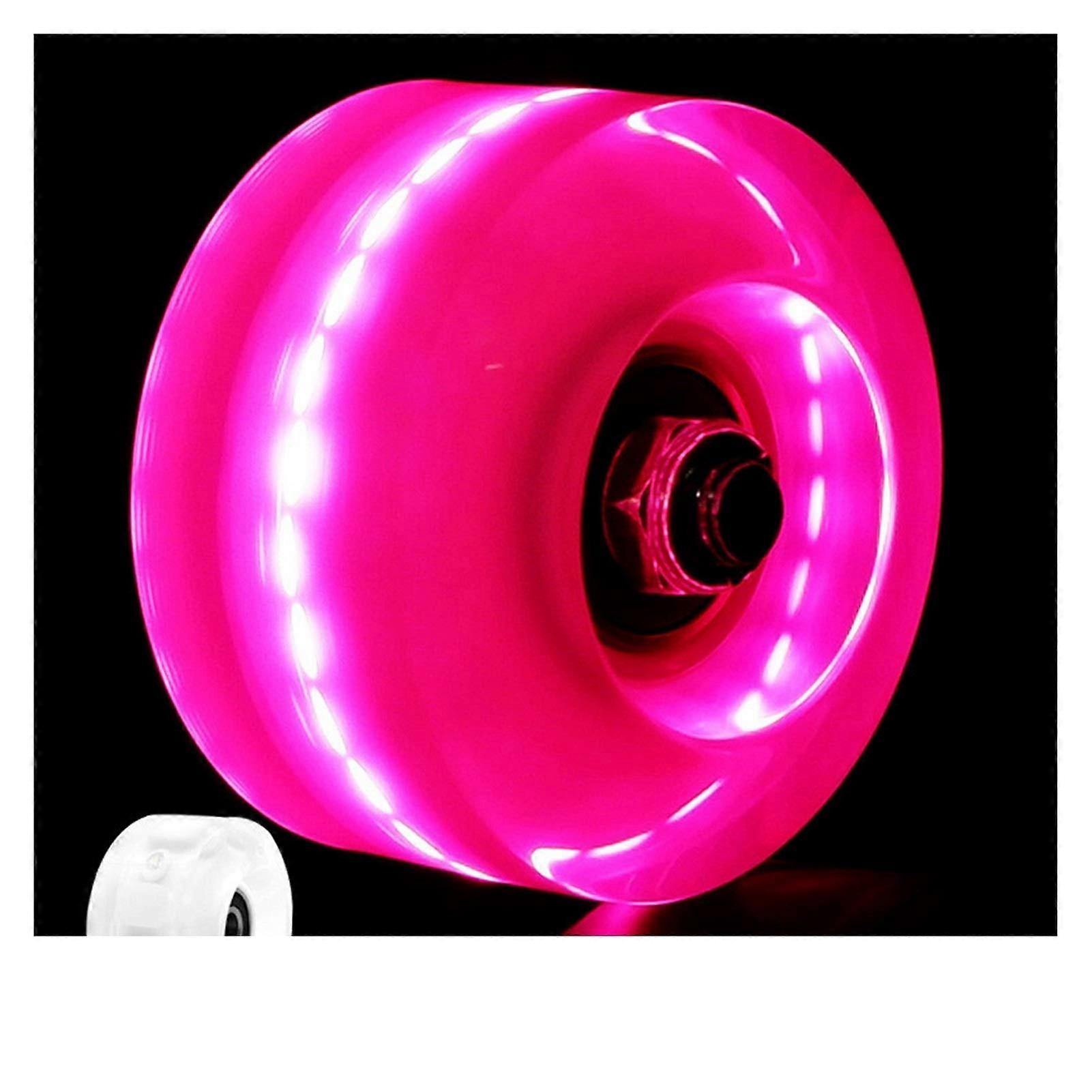 Pink Light Up Inline Skate Wheels with Speed Bearings and Shock Absorption Design