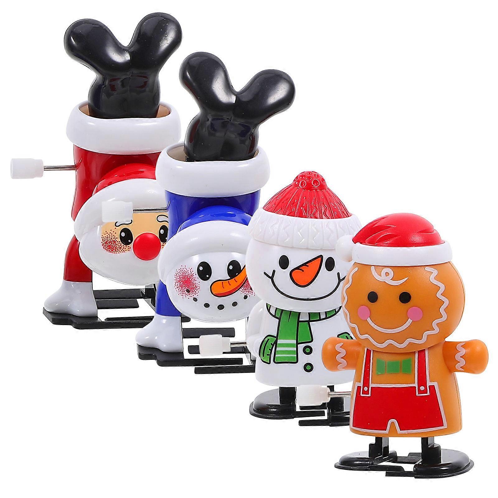 Wind Up Toy 4Pcs Christmas Elements Toys for Decor