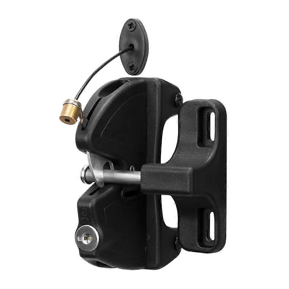 Key Lockable 2 Way Gate Latch with Spring Loaded Pull Cable Key 2 Sided Gate Fence Lock for Outdoor Automatic Locking