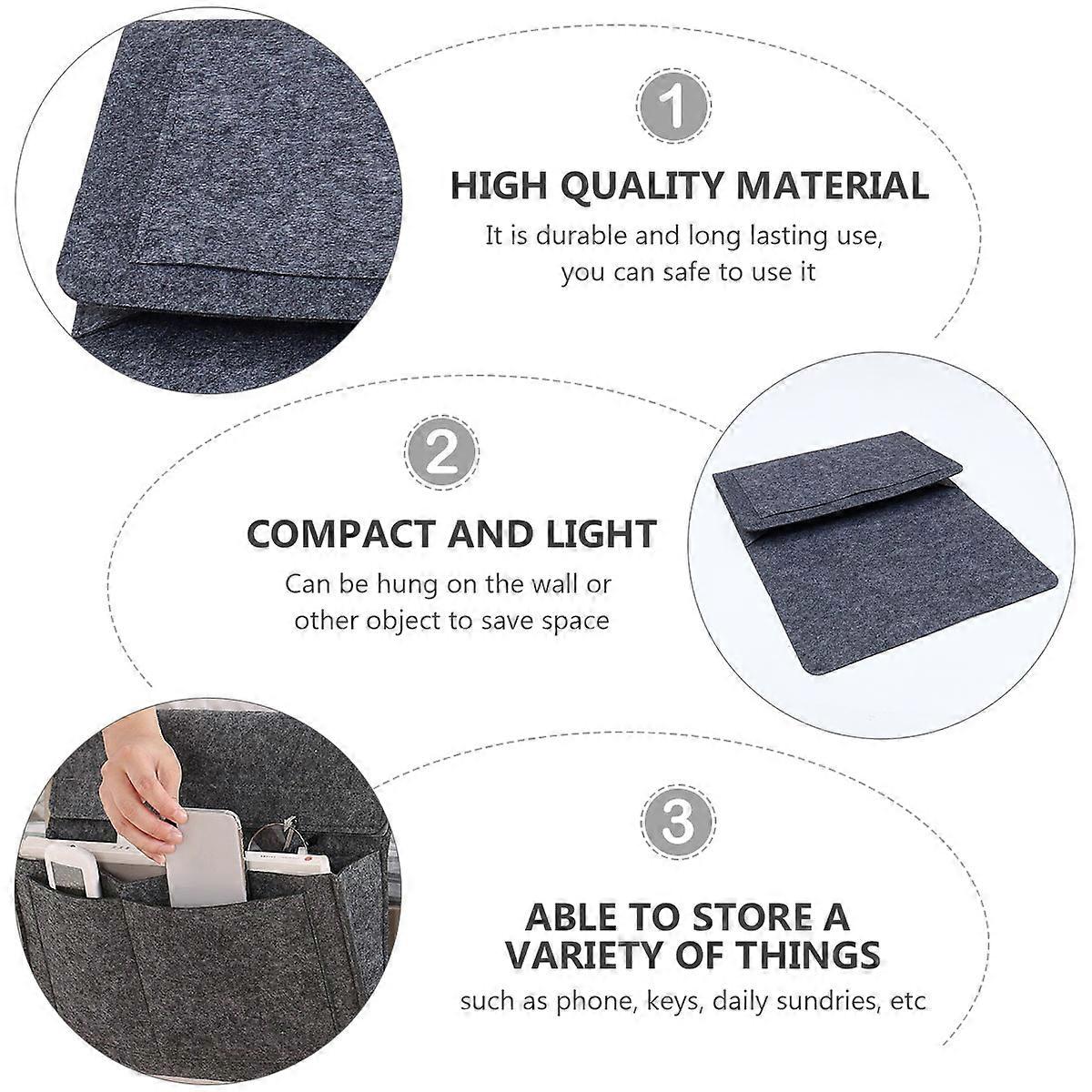 Bedside Caddy Felt Storage Organizer Bag with Pockets 1Pcs for Storage