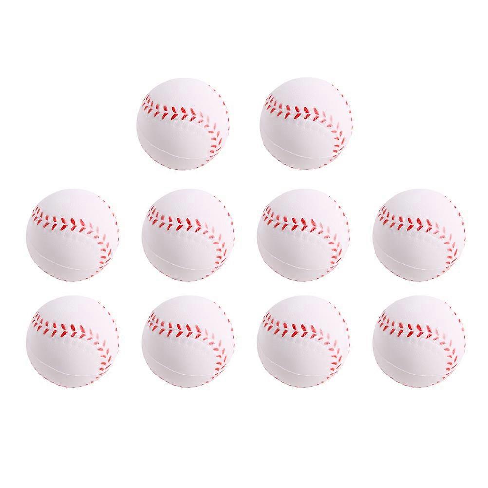 Sponge PU Ball Children Decompression Ball for Playing 10Pcs White Set