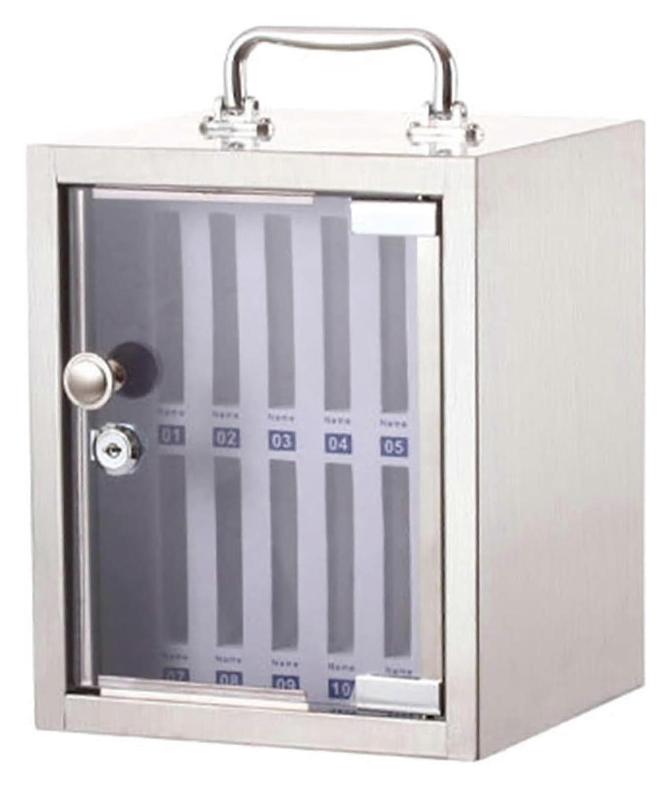 12 Compartment Wall Mounted Cell Phone Storage Locker Cabinet with Secure Lockable Compartments