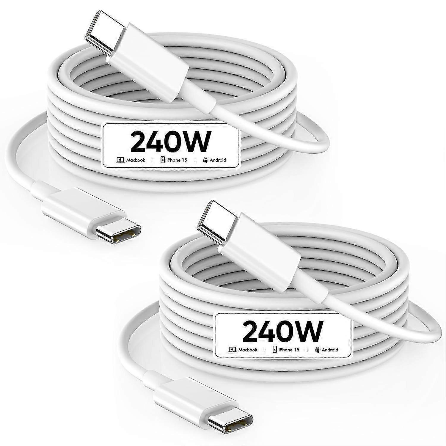 Câble USB-C vers USB-C, 240 W, 2 m, charge rapide pour MacBook