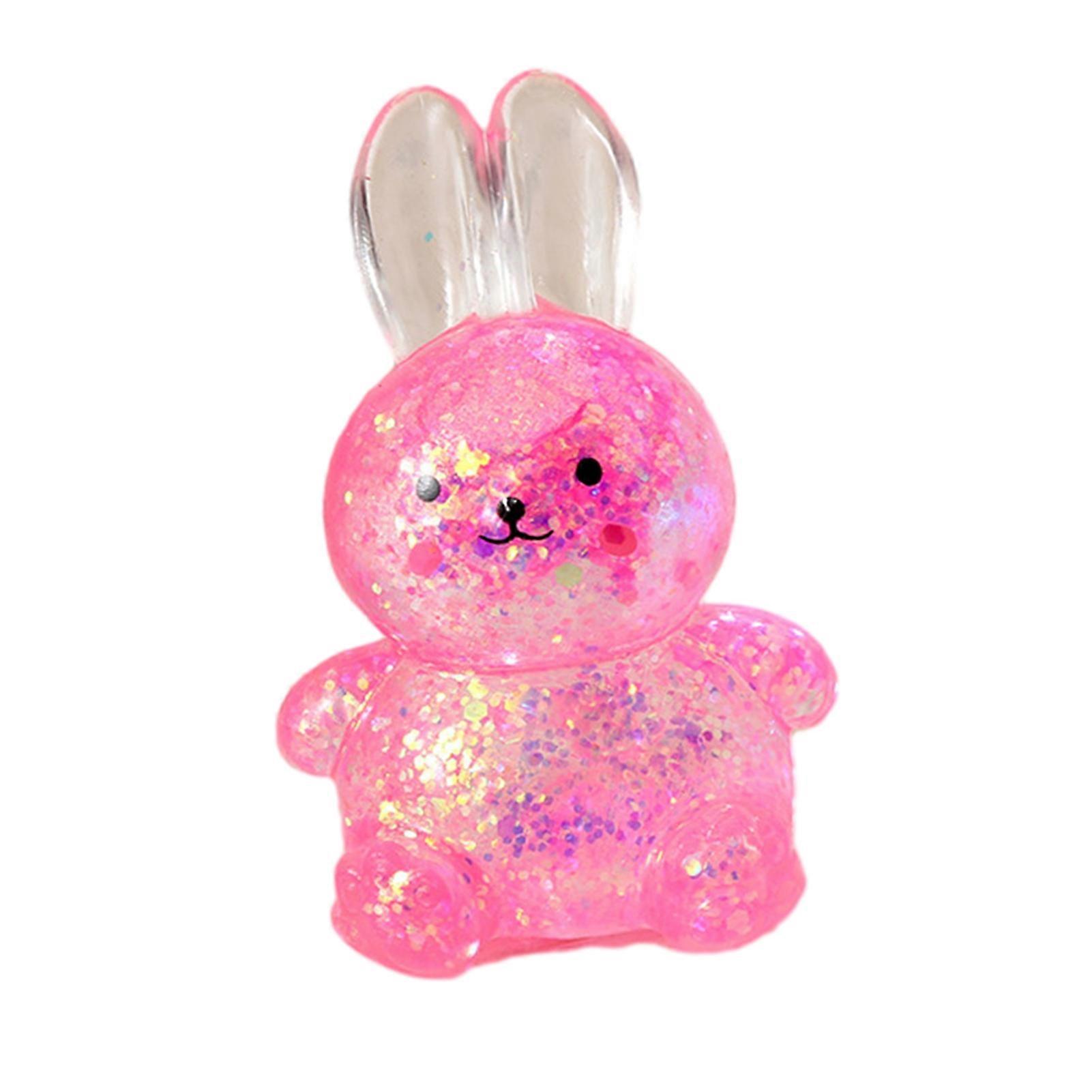 14Pcs Transparent Glitter Bunny Squeeze for Everyday Use Compact Pract