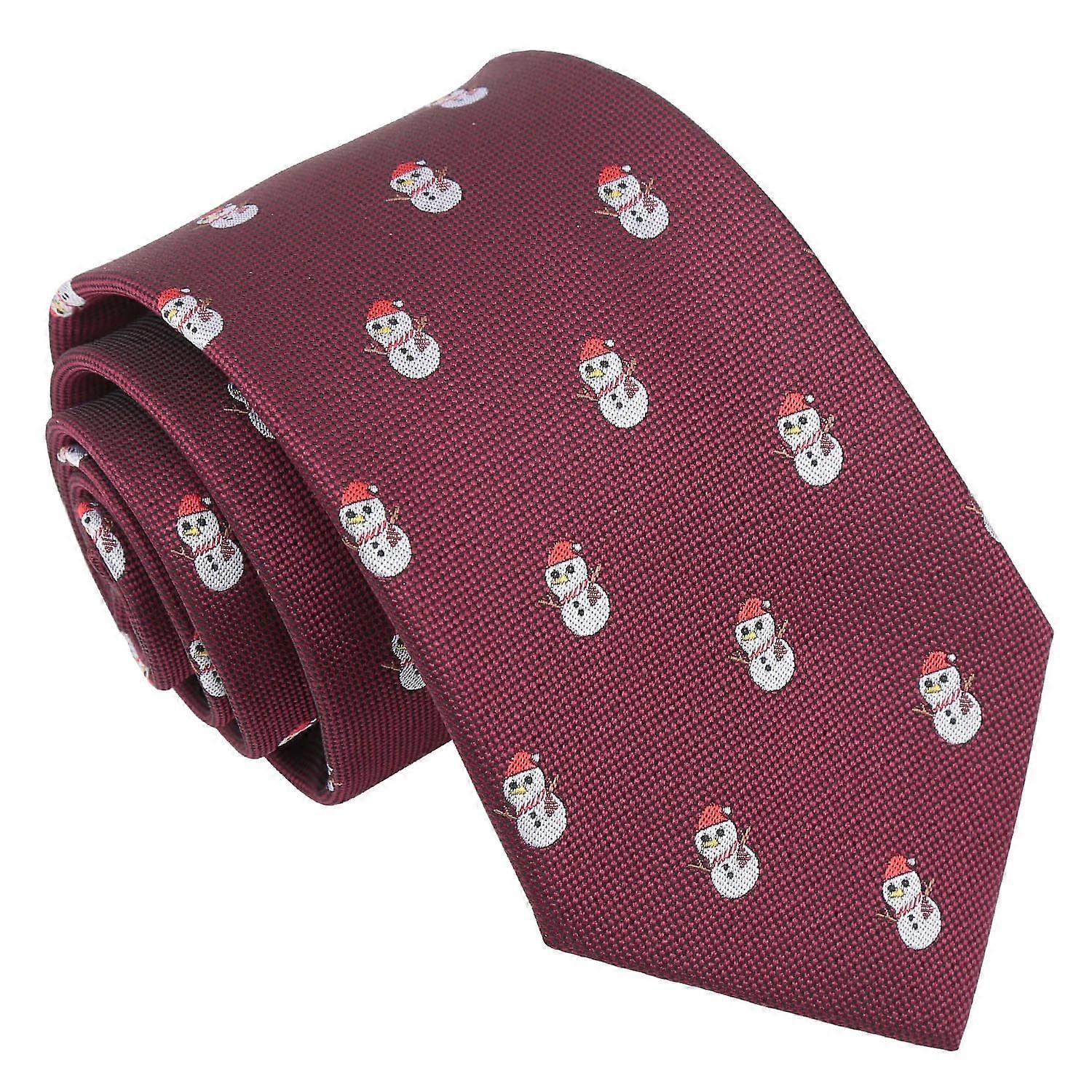Burgundy Snowman Tie