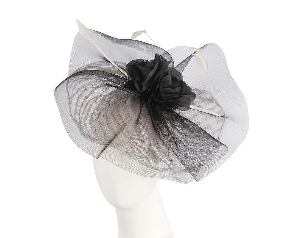Stor sølv og sort fascinator SPSC25