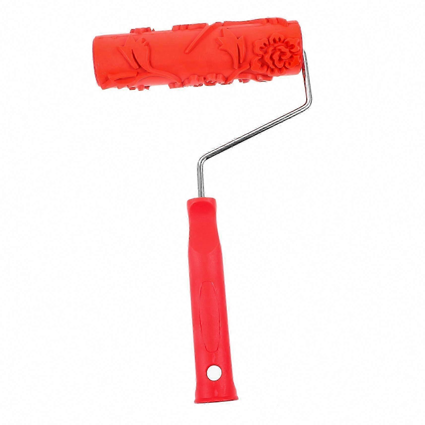 Emed Roller Tool - Textured Paint Roller for Wall Decor, Drywall Eming, Red Patterned Paint Roller