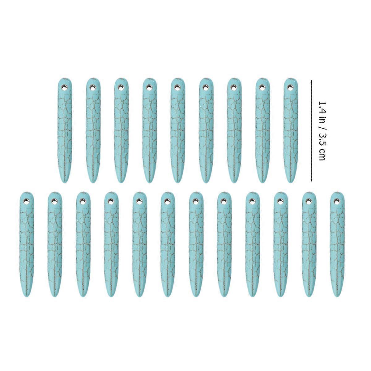 Colored Turquoise Needle Shape Stone Beads for DIY Craft 100Pcs