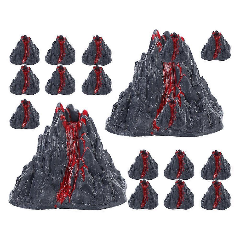 16Pcs Plastic Volcano Model for Educational Use with Real Lava Effect