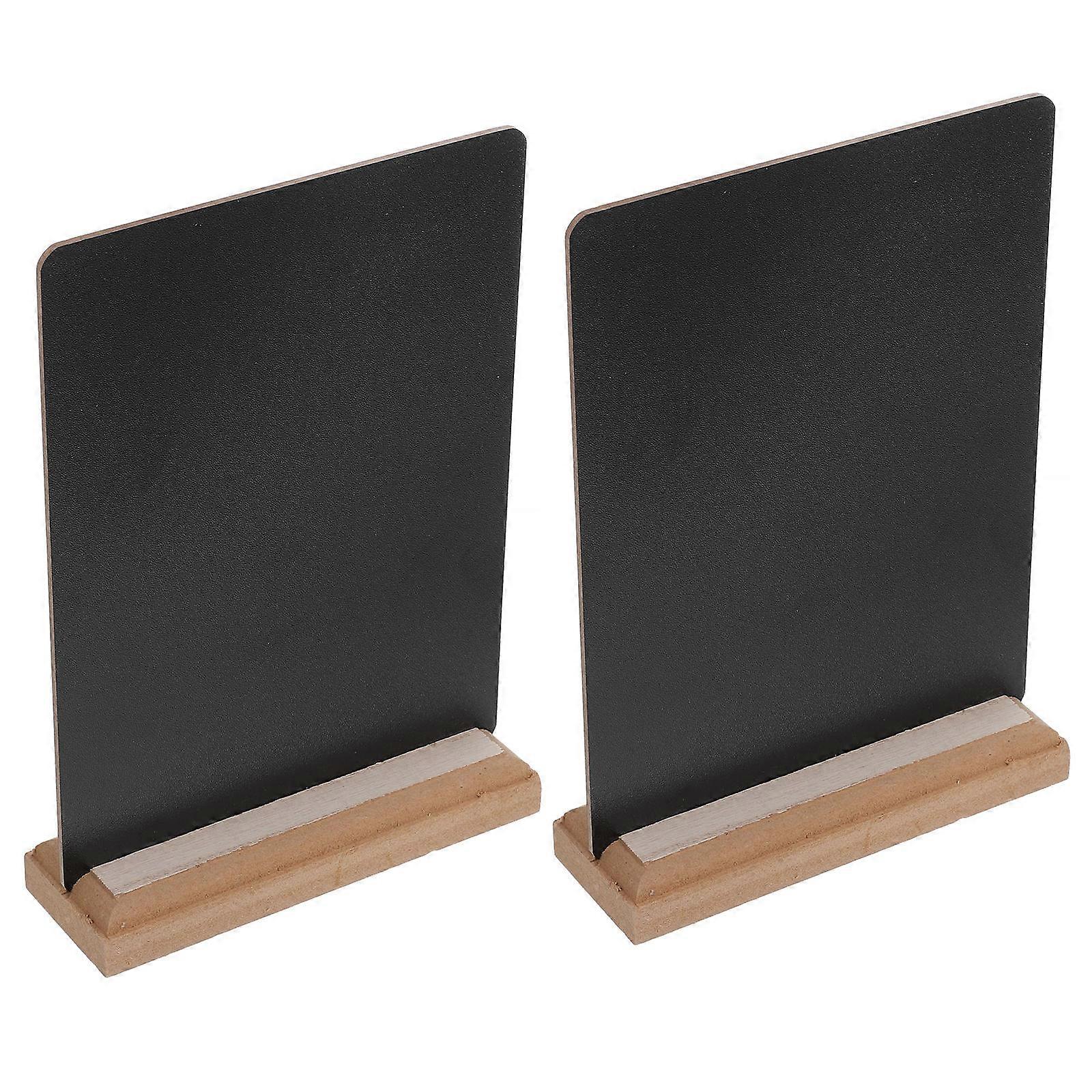 Double Sided Mini Chalkboard Wooden Base for Writing Use 2Pcs Set