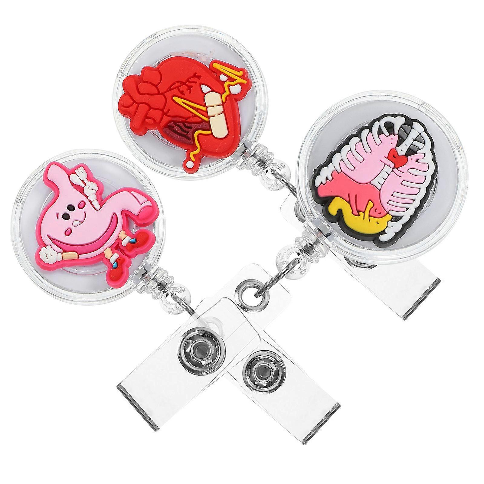 3Pcs Retractable Nurse Badge Holder for Comfortable