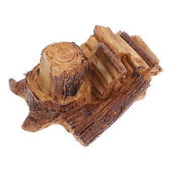 Miniatura de tronco de lenha marrom para decoração de casa de bonecas, feita em resina.