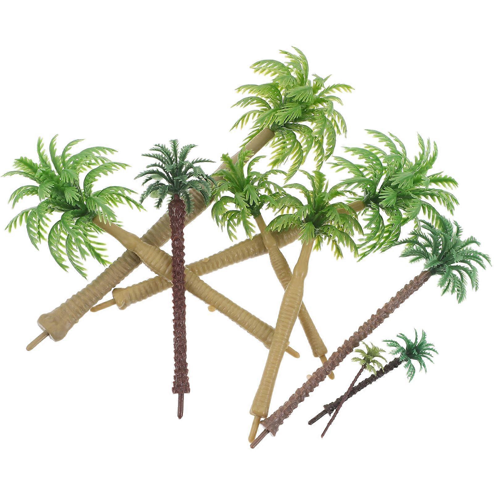 Coconut Tree Decor Model Trees for Diorama 29Pcs Plastic Palm Tree Set