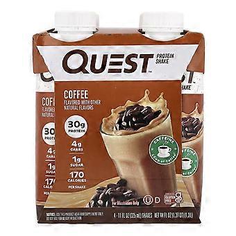 Quest Nutrition, Protein Shake, Coffee, 4 Shakes, 11 fl oz (325 ml) Each, 2-Pack
