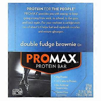 NuGo Nutrition, ProMax Proteinbar, Double Fudge Brownie, 12 barer, 75 g styck