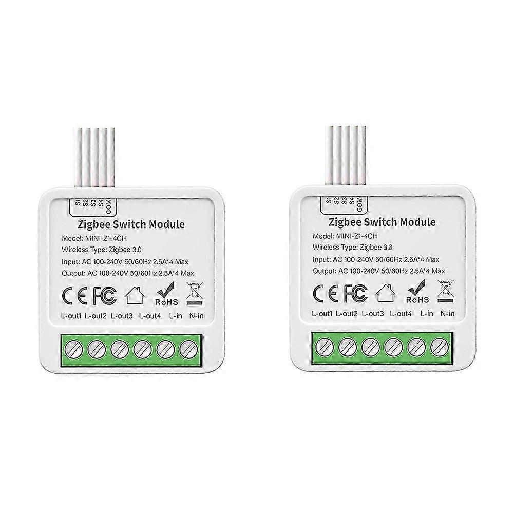 ZigBee Relay Switch Module 4 Channels AC100-240V on/Off Switch Smart Home Switch Mini Dark Box Switch