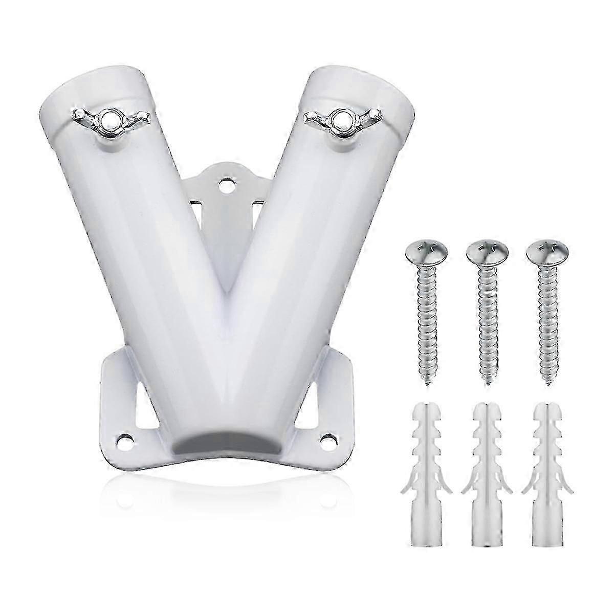 Double FlagPole Bracket Holder, V Shape Flagpole Wall Mount Bracket